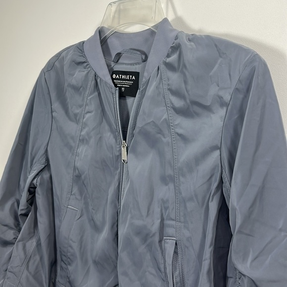 Athleta Wayfarer Bomber Jacket Coastline Blue Water Repellent size XS. - Picture 2 of 9